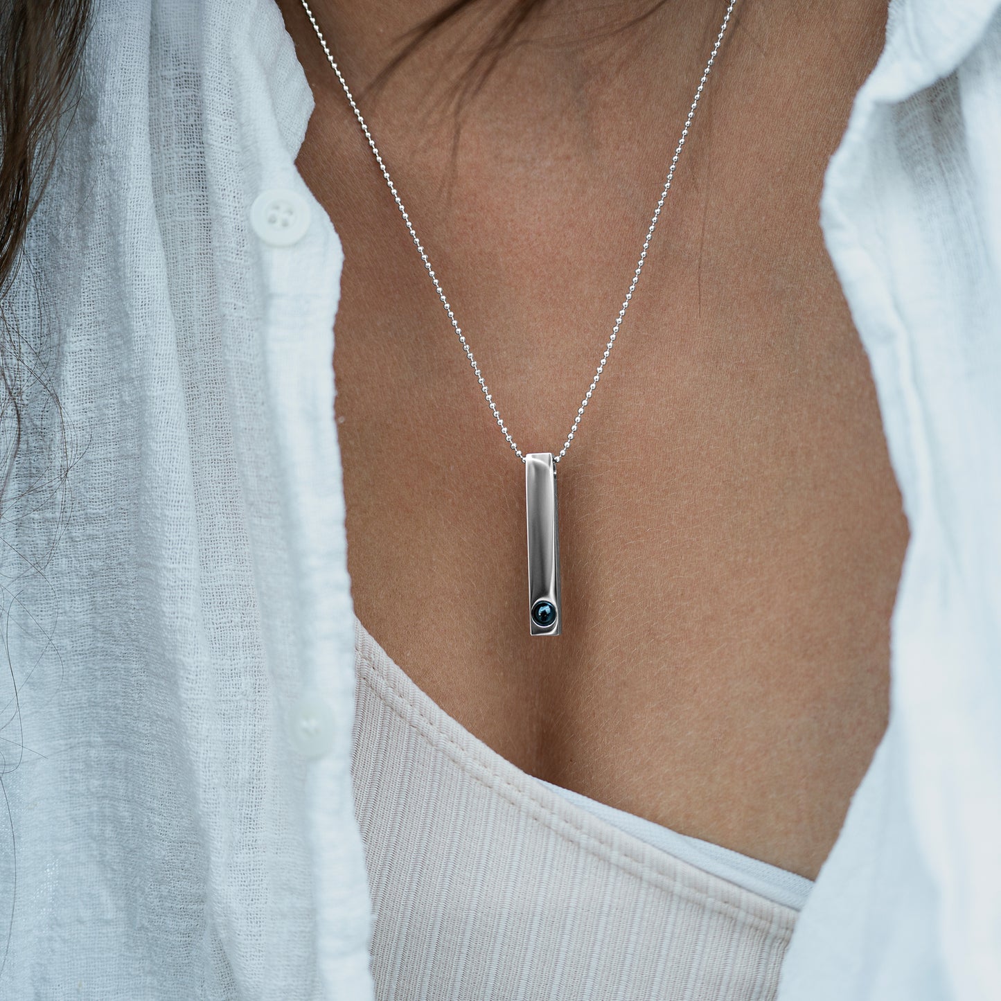 Personalised photo necklace - Bar Ballchain