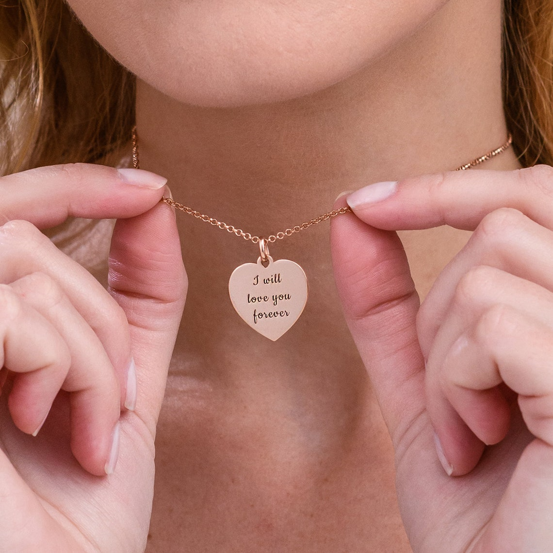 Heart necklace with Personalised engraving