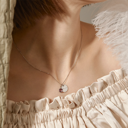 Custom name necklace with birthstone