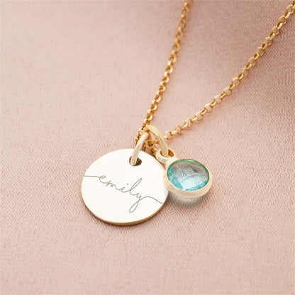 Custom name necklace with birthstone