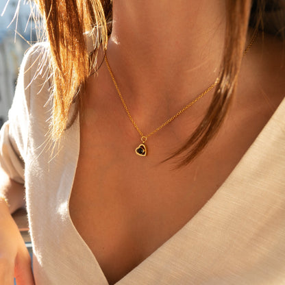 Personalised photo necklace - heart-shaped