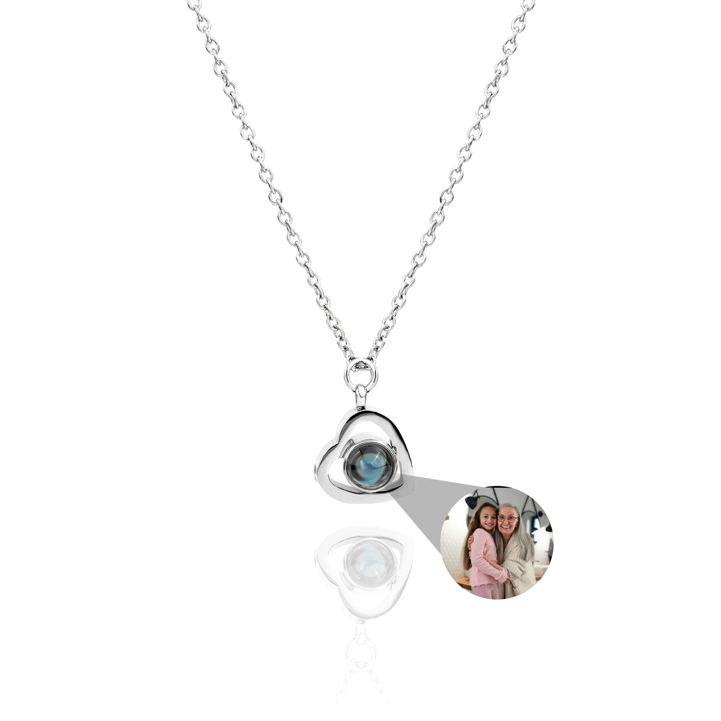 Personalised photo necklace - heart-shaped