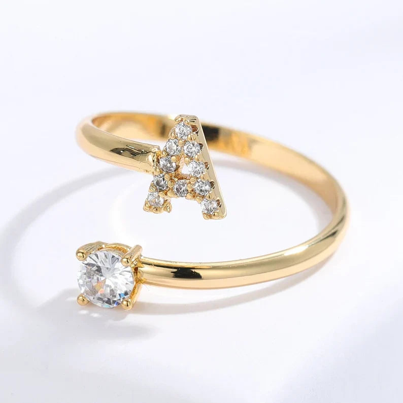 Zirconium ring with letters