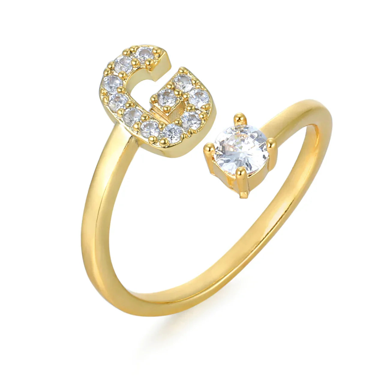 Zirconium ring with letters