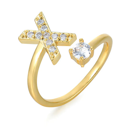 Zirconium ring with letters