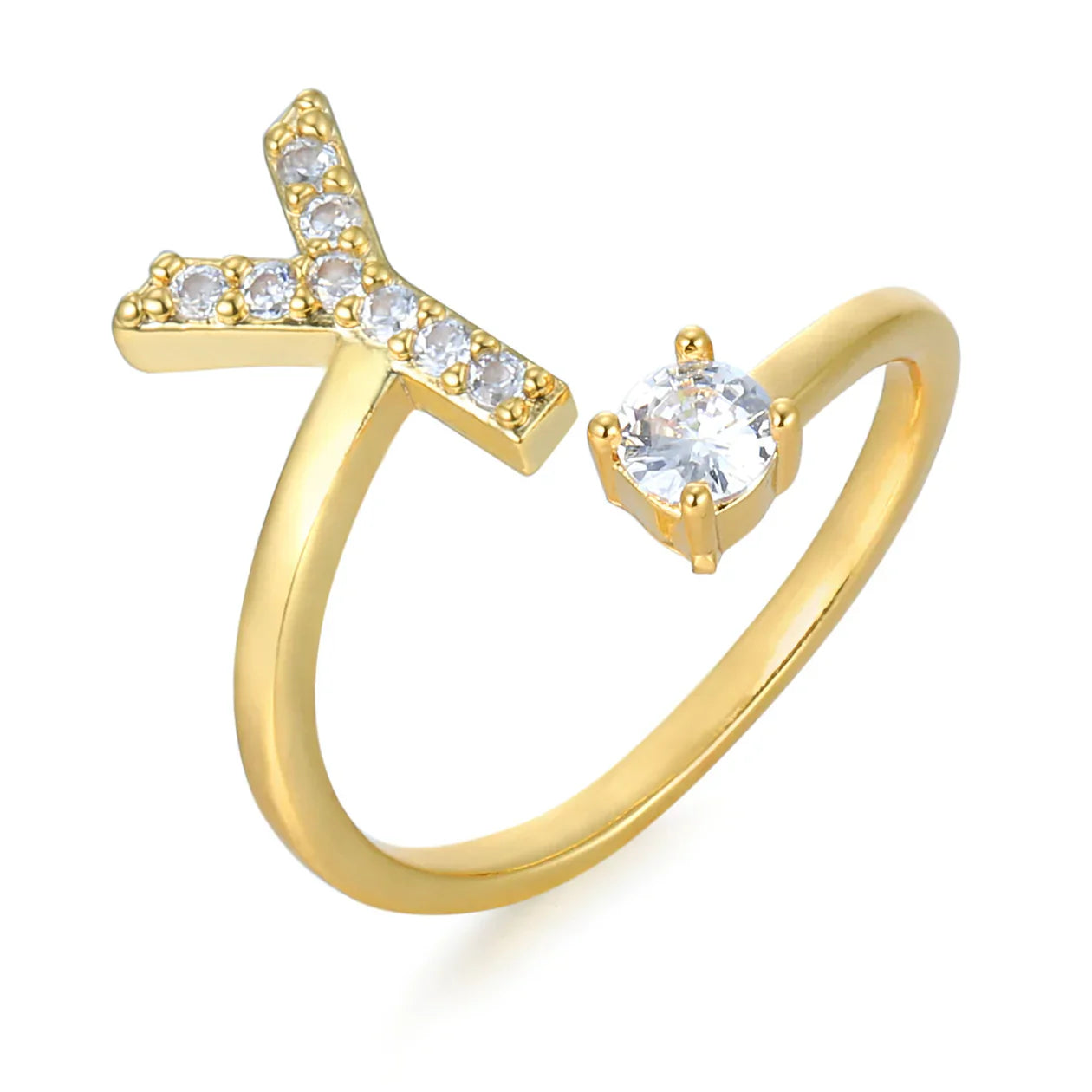 Zirconium ring with letters