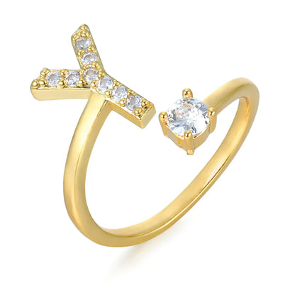 Zirconium ring with letters