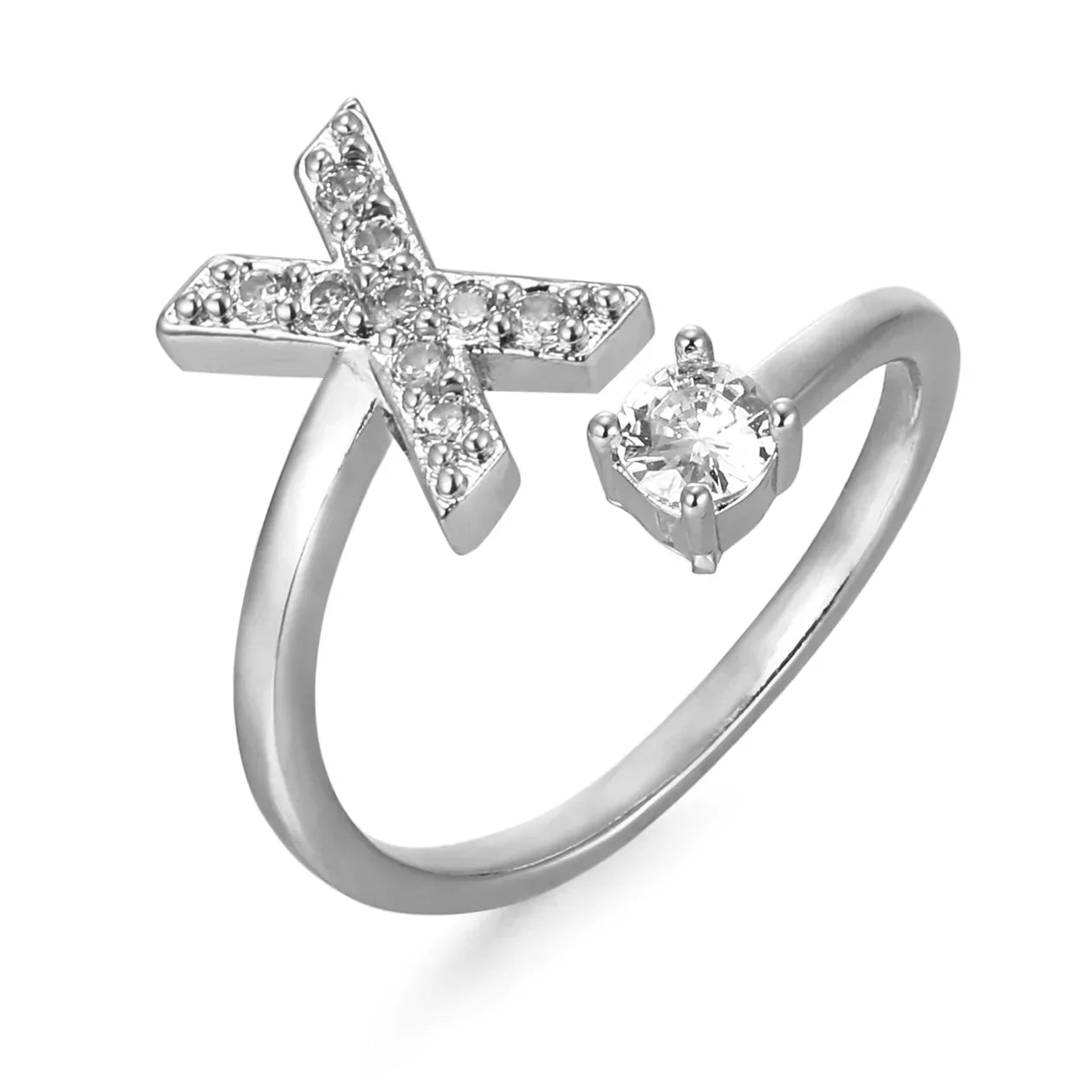 Zirconium ring with letters