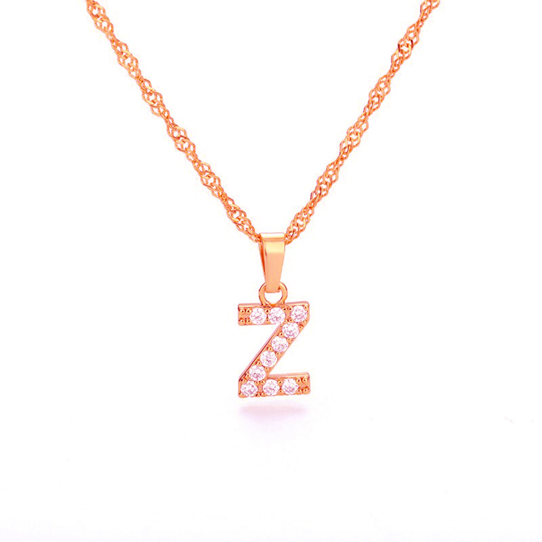Zirconia letter necklace
