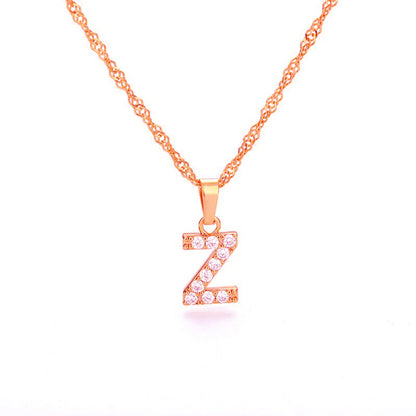 Zirconia letter necklace