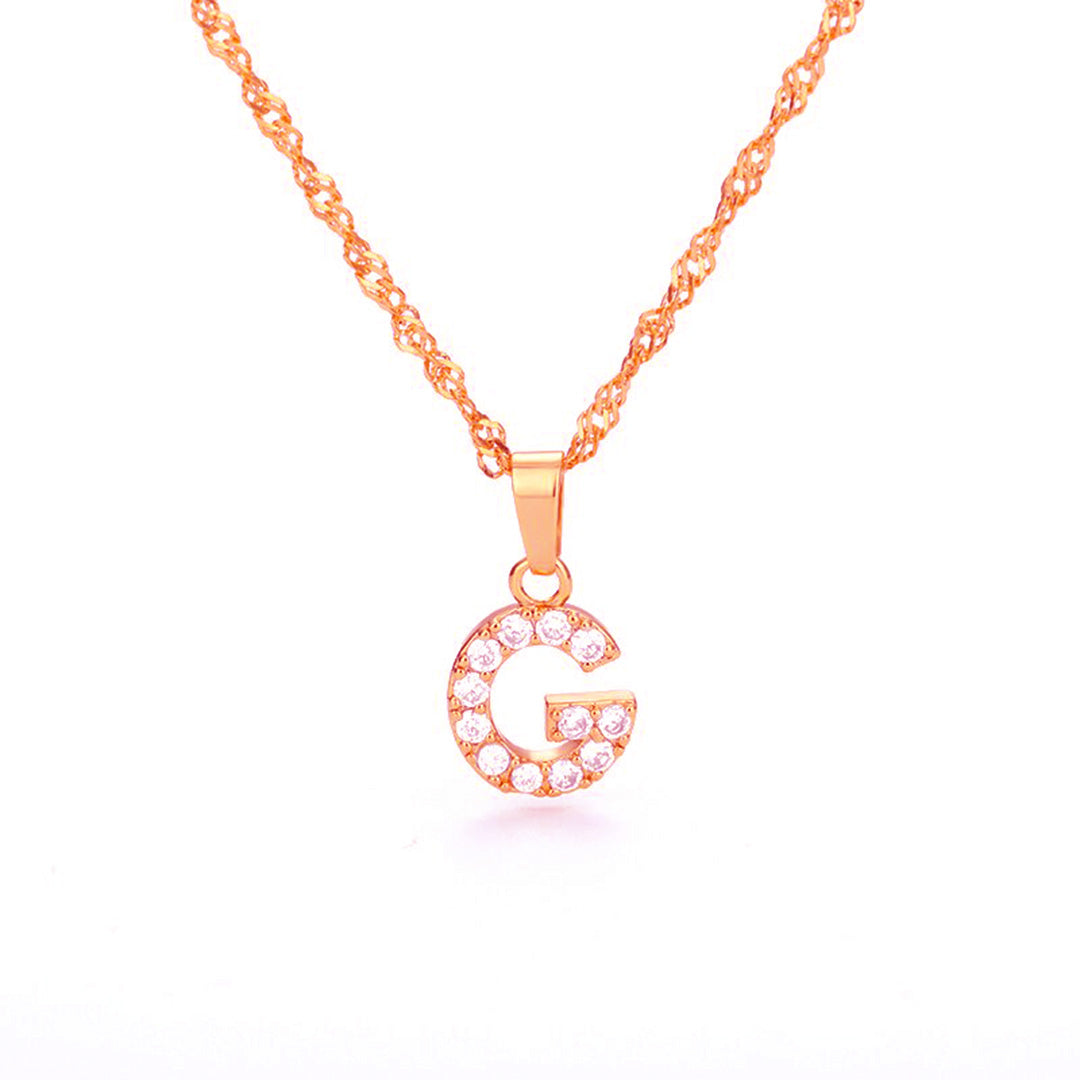 Zirconia letter necklace