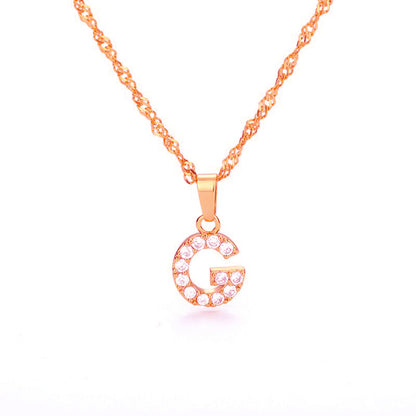 Zirconia letter necklace
