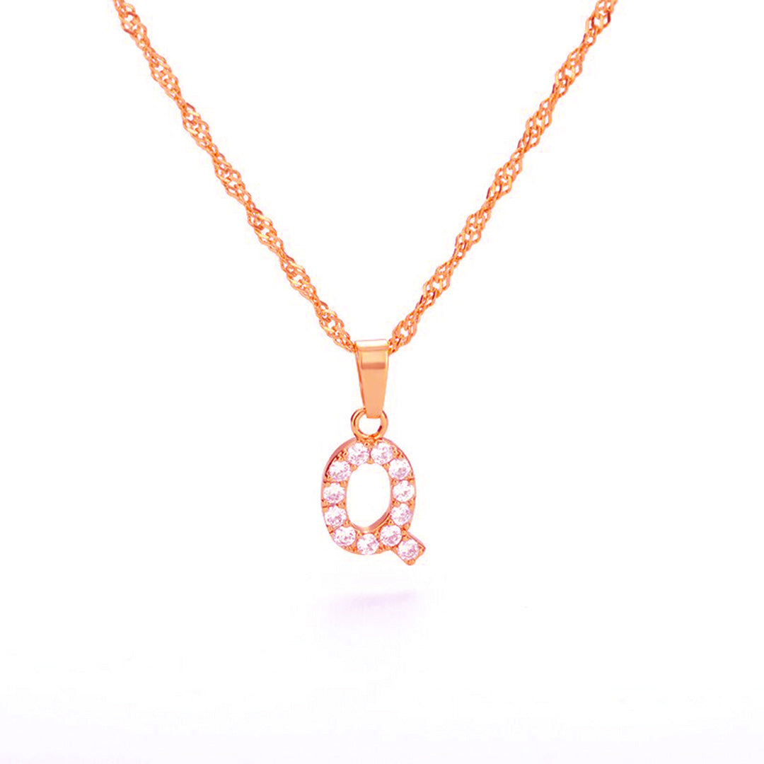Zirconia letter necklace