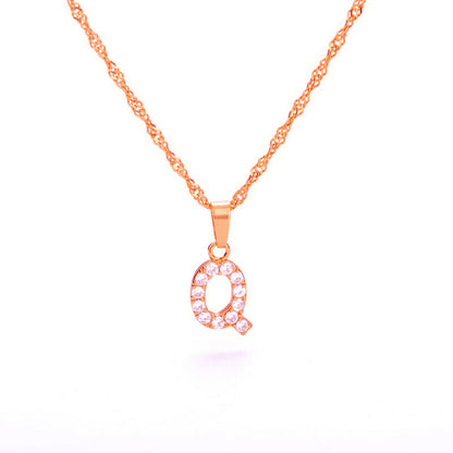 Zirconia letter necklace