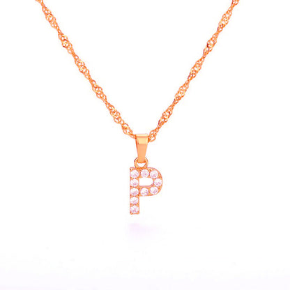 Zirconia letter necklace