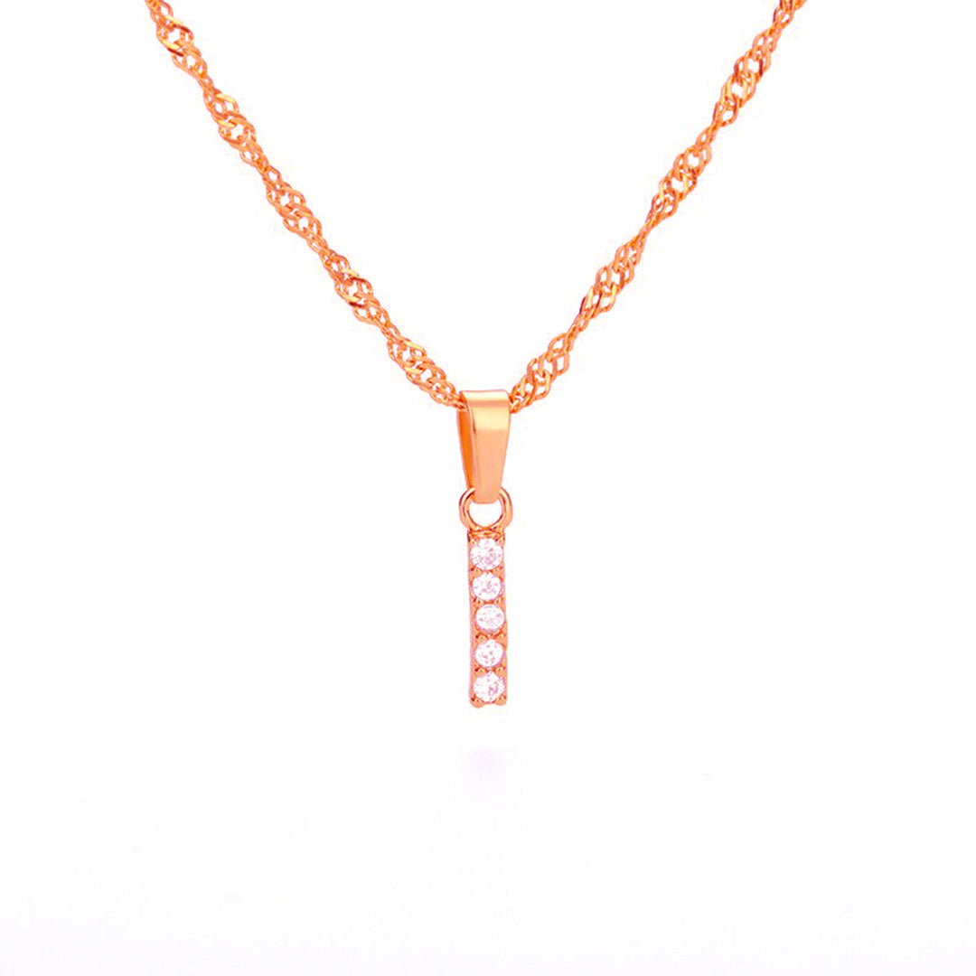 Zirconia letter necklace