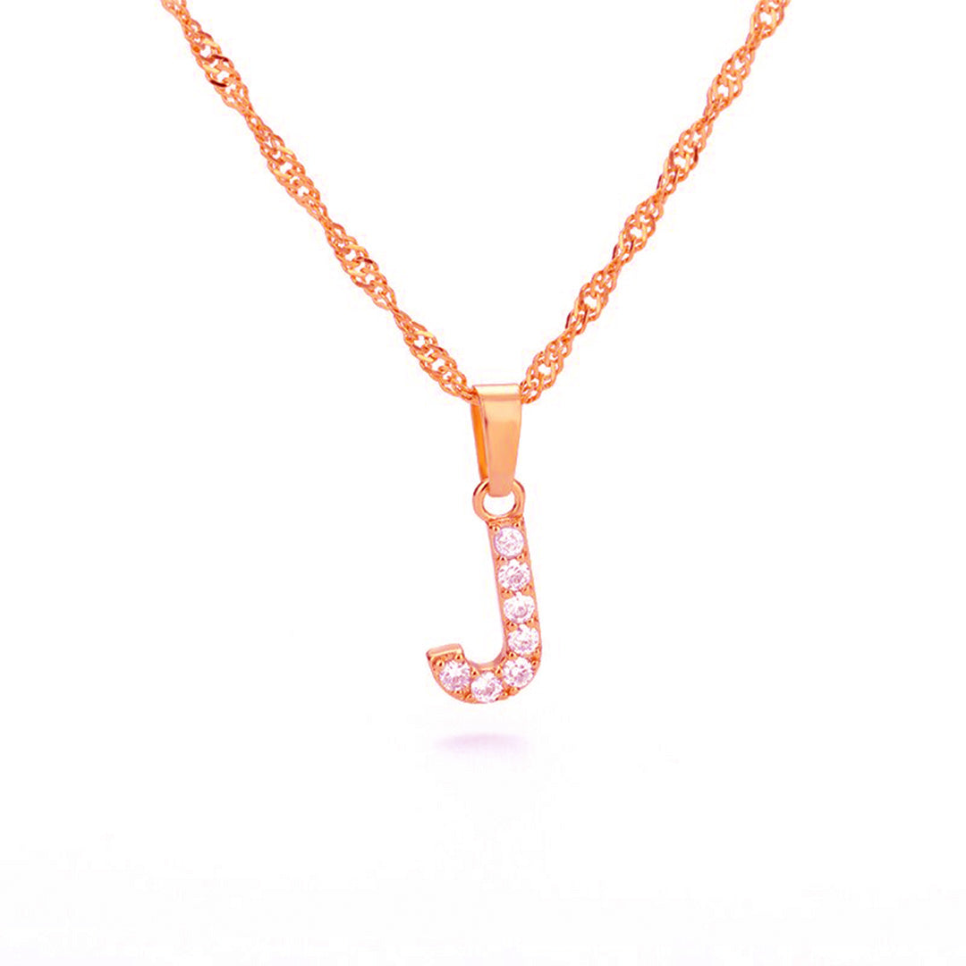 Zirconia letter necklace