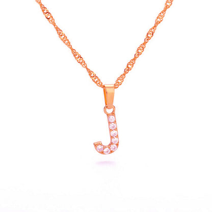 Zirconia letter necklace