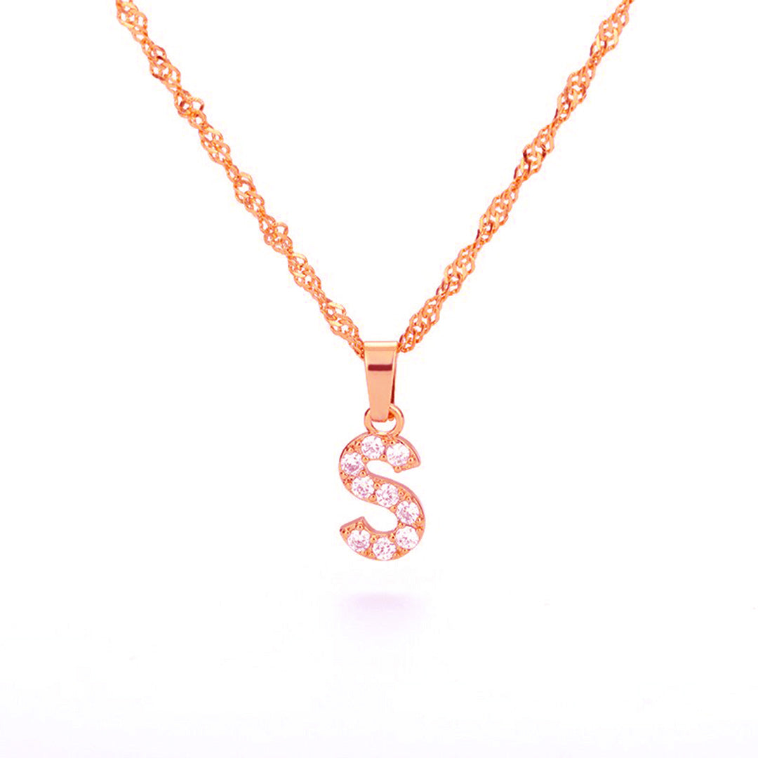 Zirconia letter necklace