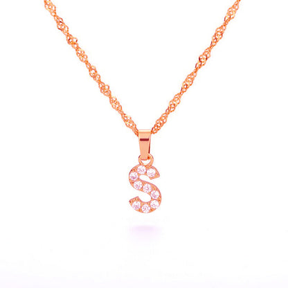 Zirconia letter necklace