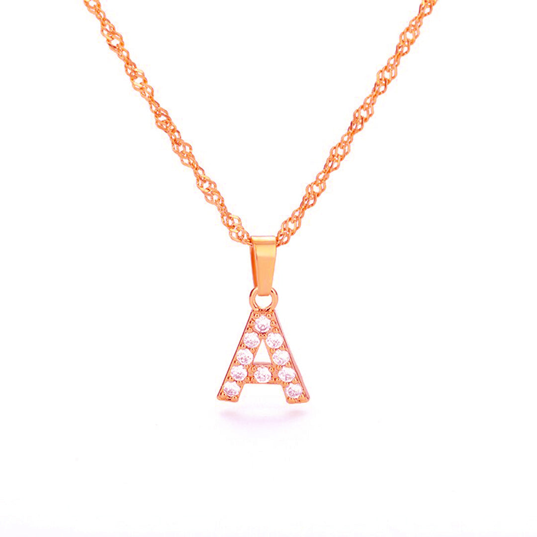 Zirconia letter necklace