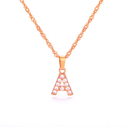 Zirconia letter necklace