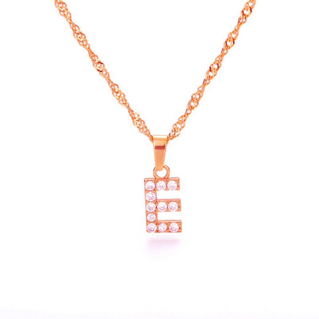 Zirconia letter necklace
