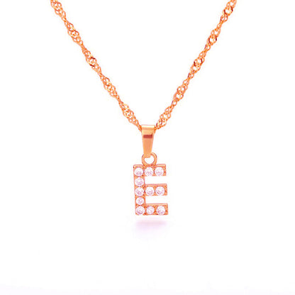 Zirconia letter necklace