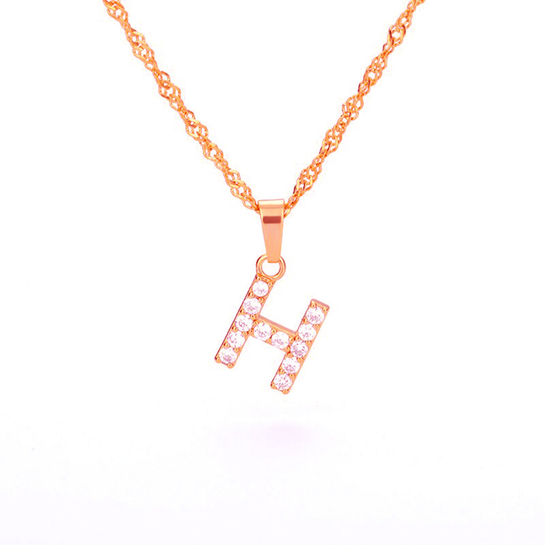 Zirconia letter necklace