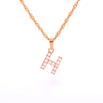 Zirconia letter necklace