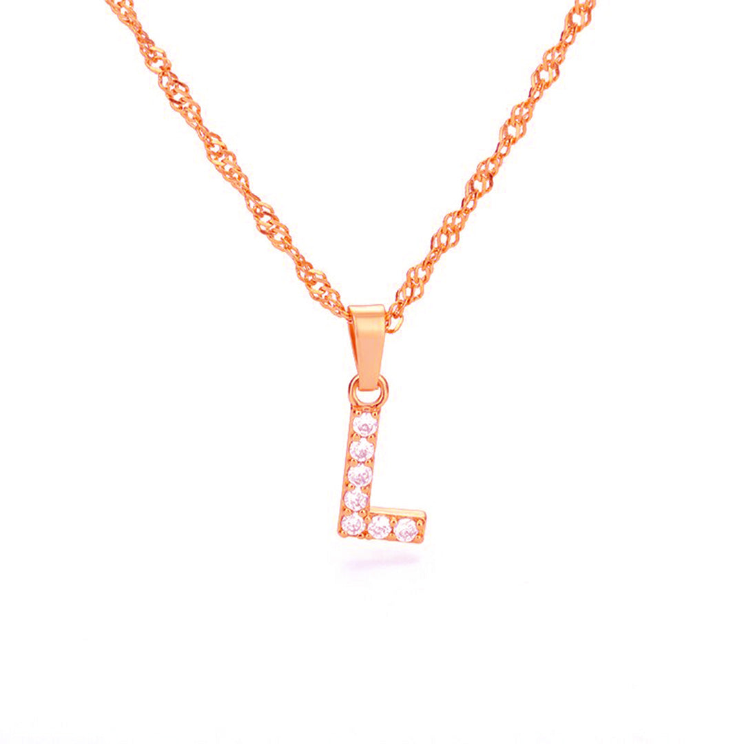 Zirconia letter necklace