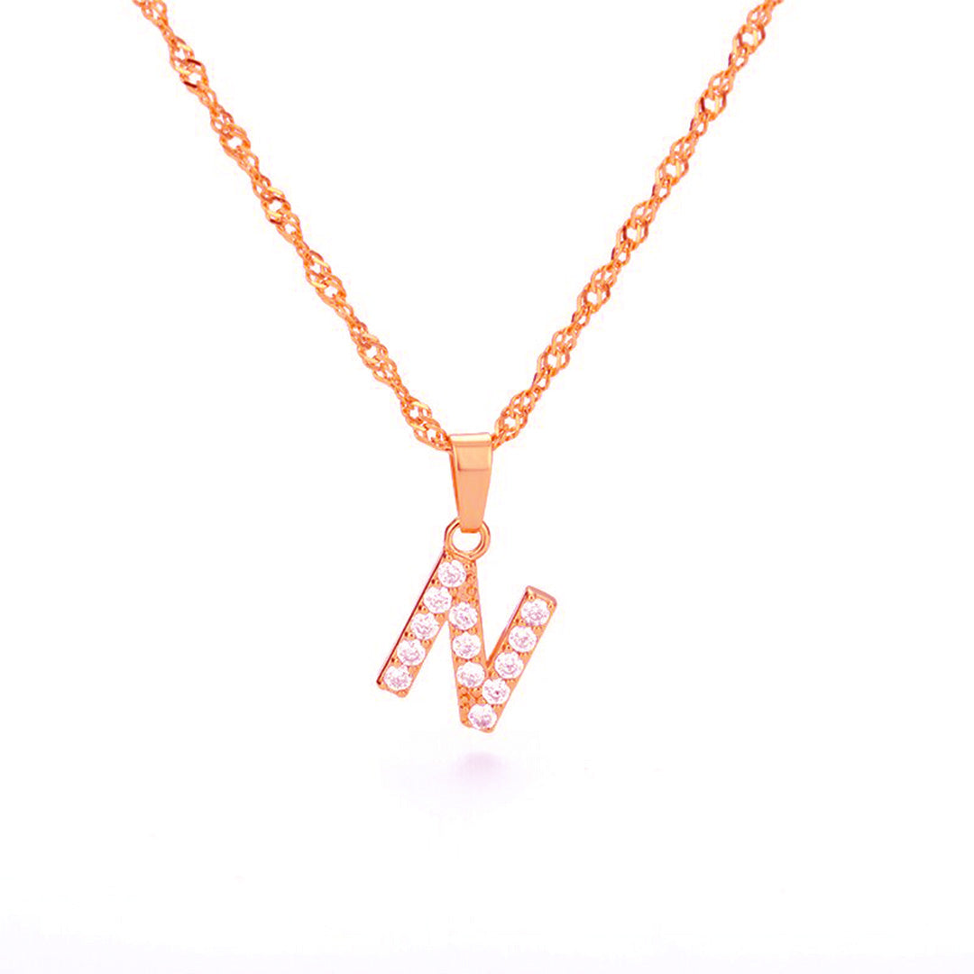 Zirconia letter necklace