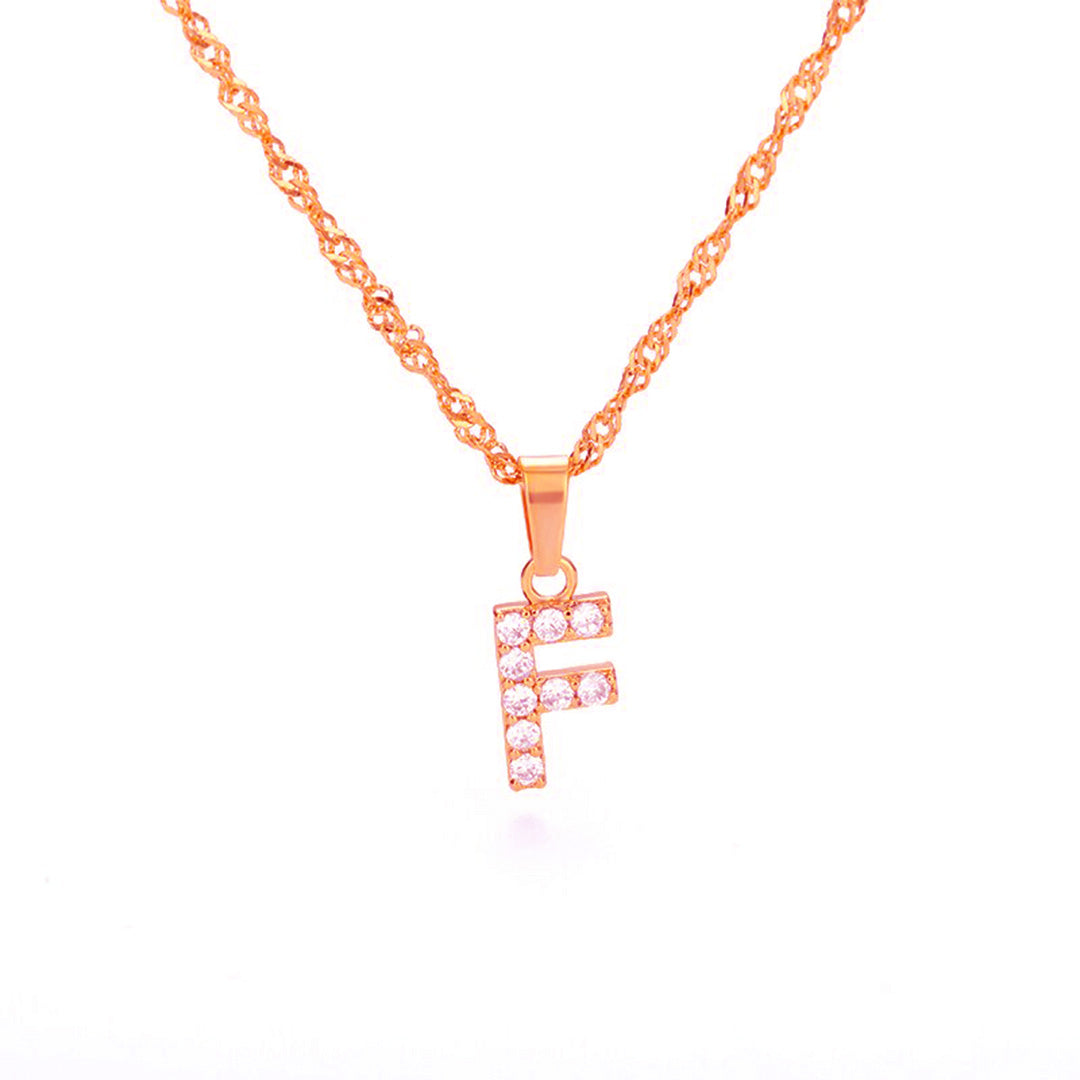 Zirconia letter necklace