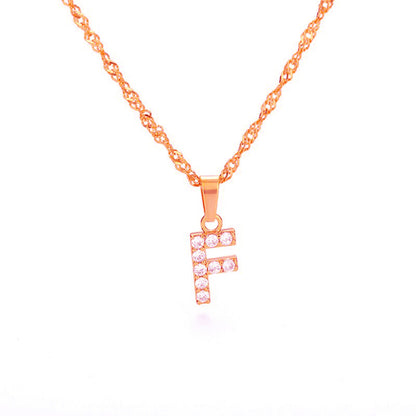 Zirconia letter necklace