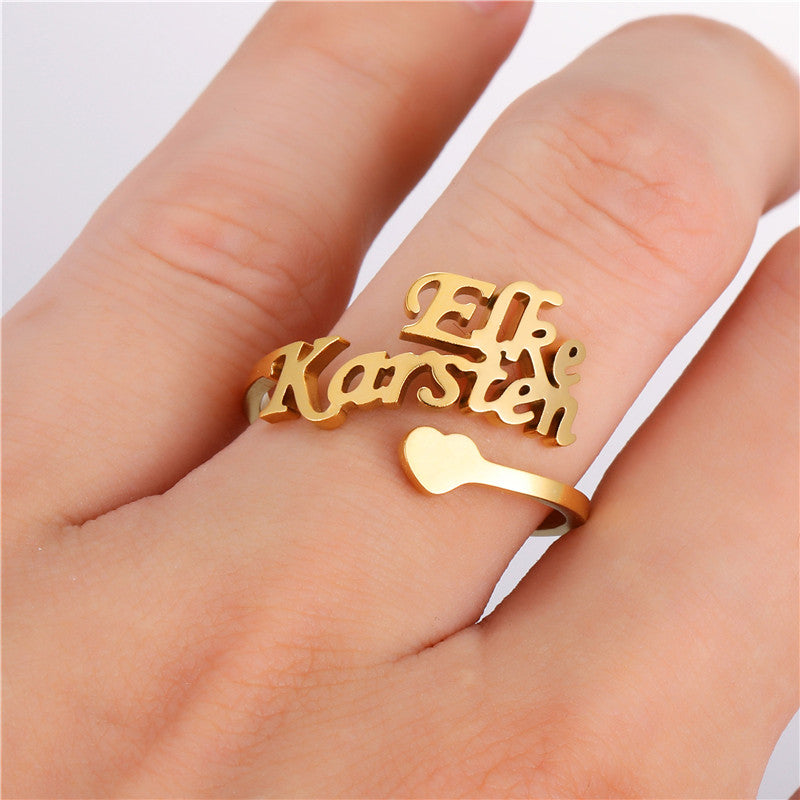 Custom ring with 2 names for couples/best friends