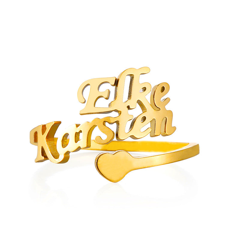 Custom ring with 2 names for couples/best friends