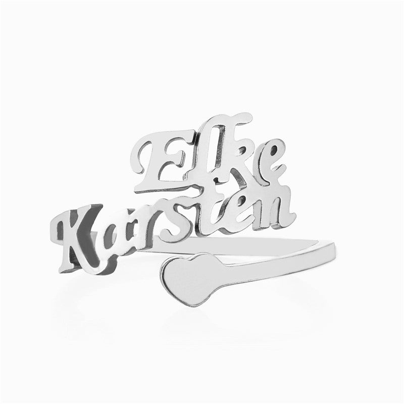 Custom ring with 2 names for couples/best friends