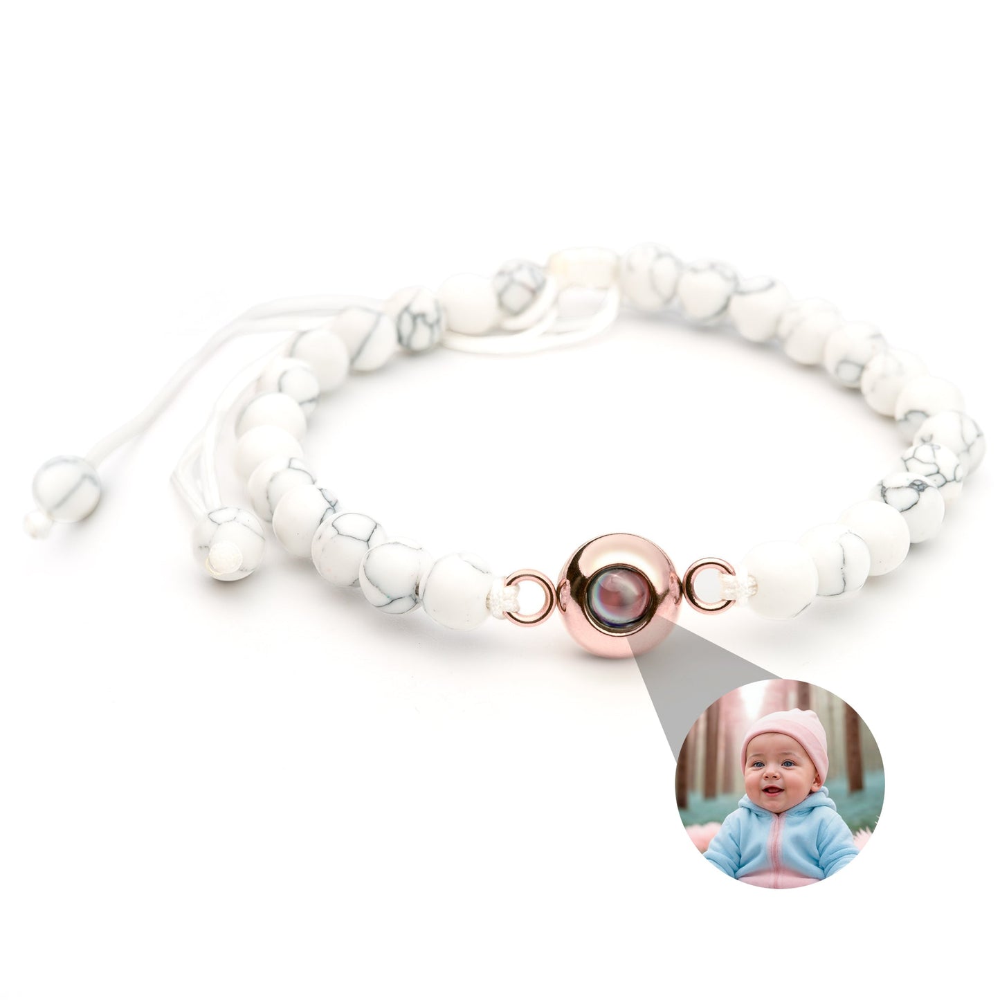 Personalised photo bracelet with your photo - Pearls