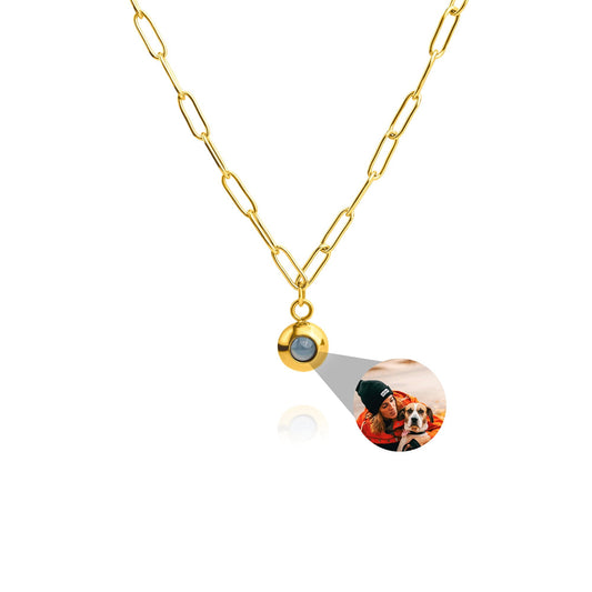 Personalised photo necklace - Paperclip chain