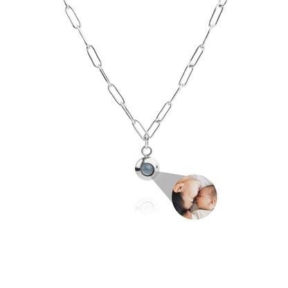 Personalised photo necklace - Paperclip chain