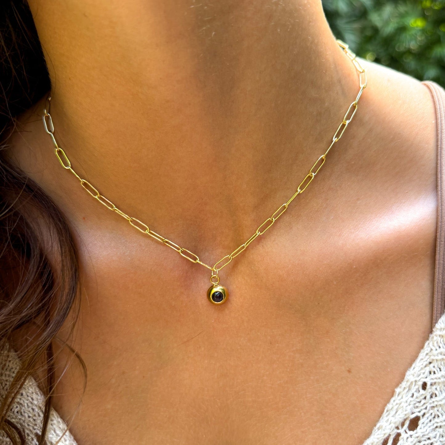 Personalised photo necklace - Paperclip chain