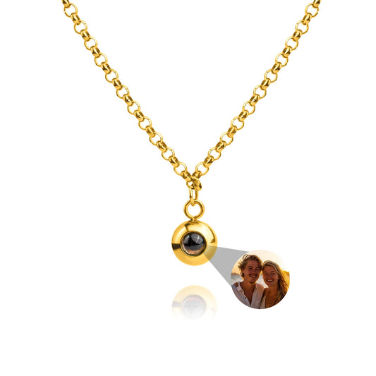 Personalised photo necklace - Rolo chain