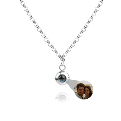 Personalised photo necklace - Rolo chain