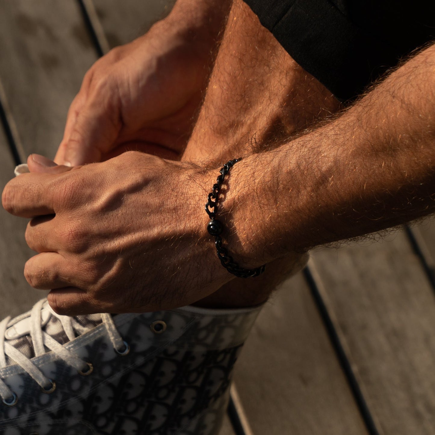 Personalised photo bracelet with your photo - Cuban chain