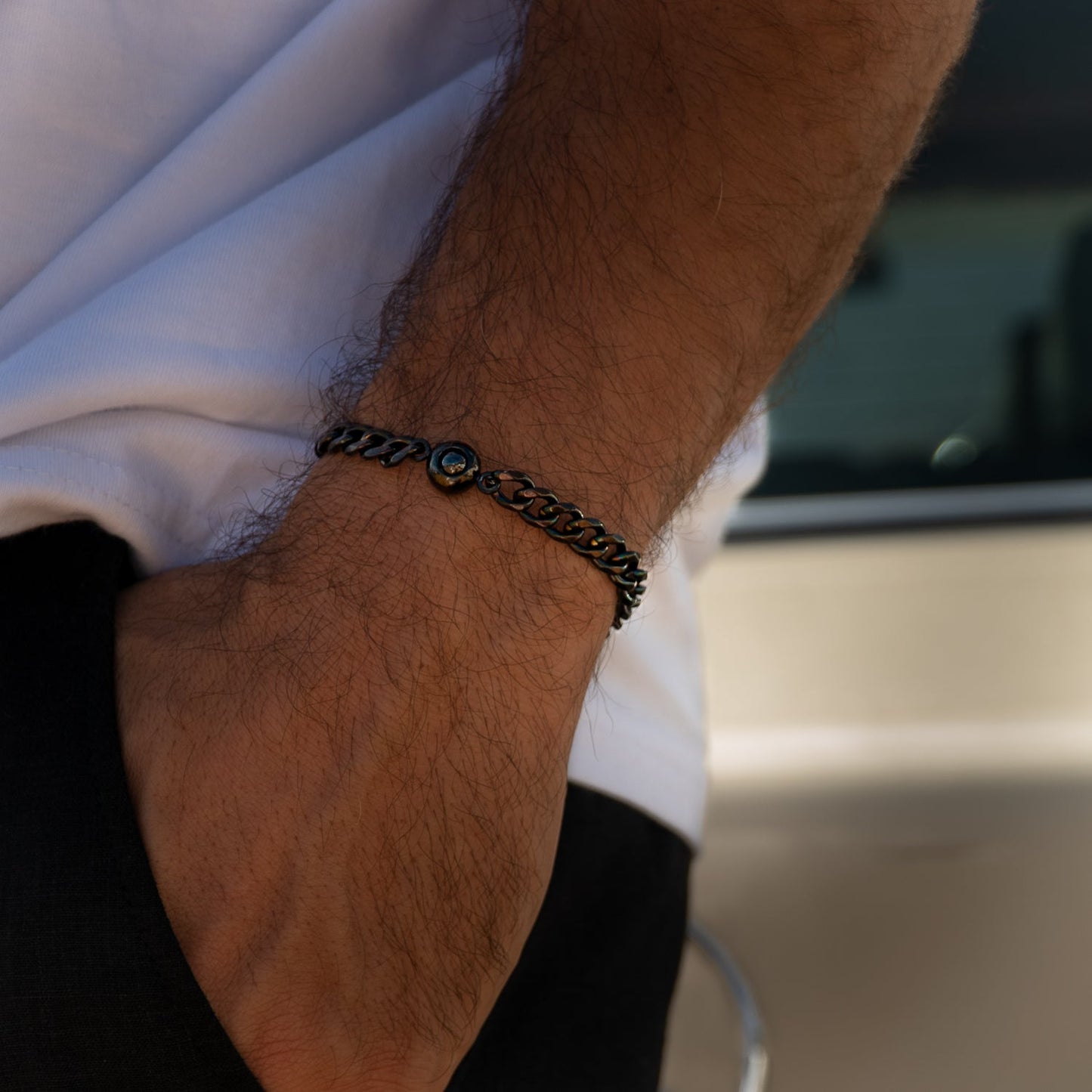 Personalised photo bracelet with your photo - Cuban chain