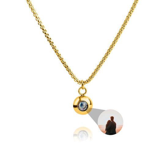 Personalised photo necklace - Snake chain