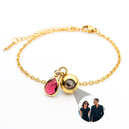 Personalised photo bracelet with your photo - Birthstone