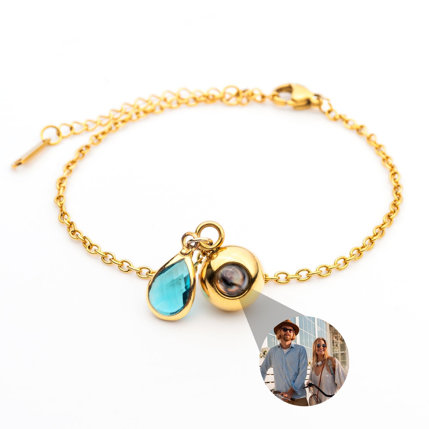 Personalised photo bracelet with your photo - Birthstone