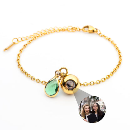Personalised photo bracelet with your photo - Birthstone