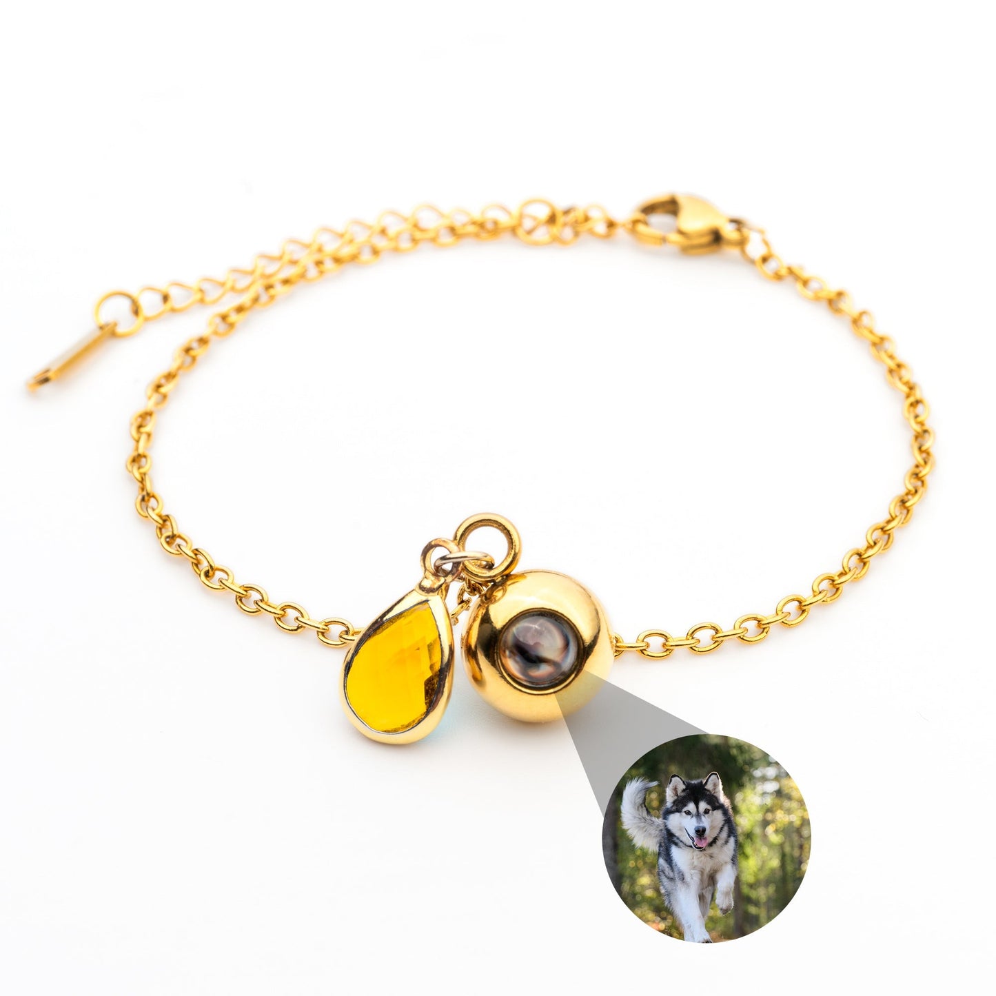 Personalised photo bracelet with your photo - Birthstone
